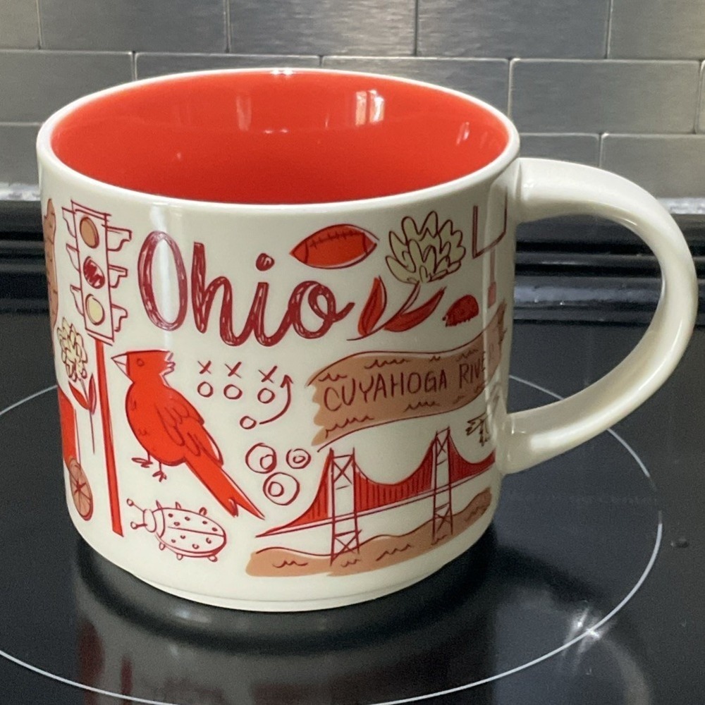 STARBUCKS Been there series OHIO 2019 Coffee cup mug  14 OZ. capacity red